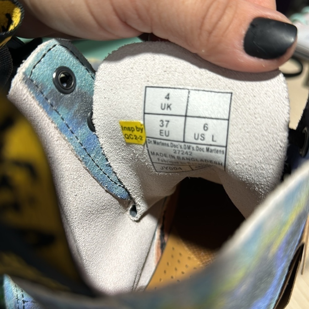 Dr‎ Martens boots 1460 Pascal Tie Dye Blue Pattern Boot size 6 moto boho - Picture 5 of 8